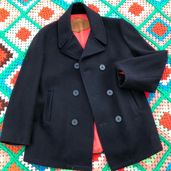 Vtg Woolrich Peacoat 